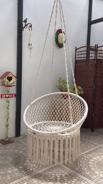 SILLA HAMACA DE MACRAME