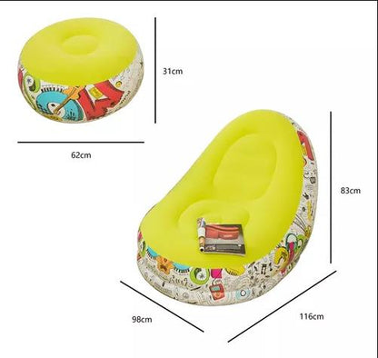 SILLON INFLABLE ERGONOMICO CON REPOSAPIE