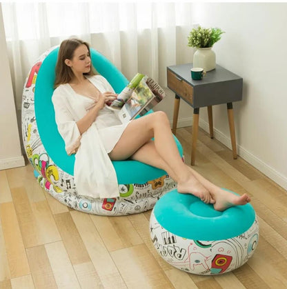 SILLON INFLABLE ERGONOMICO CON REPOSAPIE