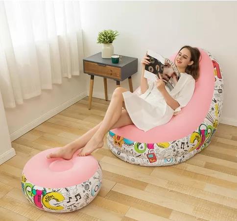 SILLON INFLABLE ERGONOMICO CON REPOSAPIE